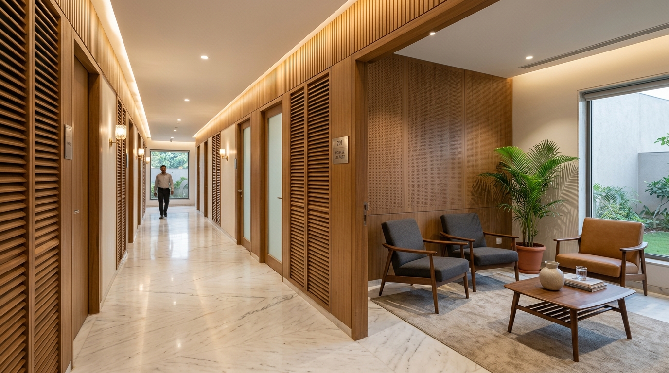 Clinic waiting area and consultation corridor