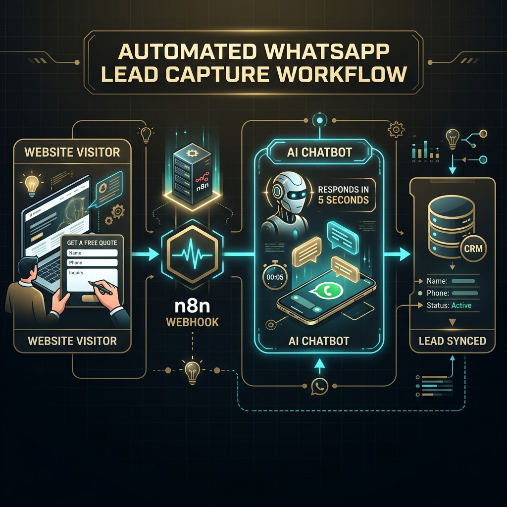 Automated WhatsApp Lead Capture Workflow Infographic